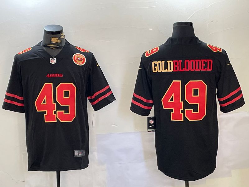 Men San Francisco 49ers #49 Goldblooded Black gold 2024 Nike Vapor Limited NFL Jersey style 3->san francisco 49ers->NFL Jersey